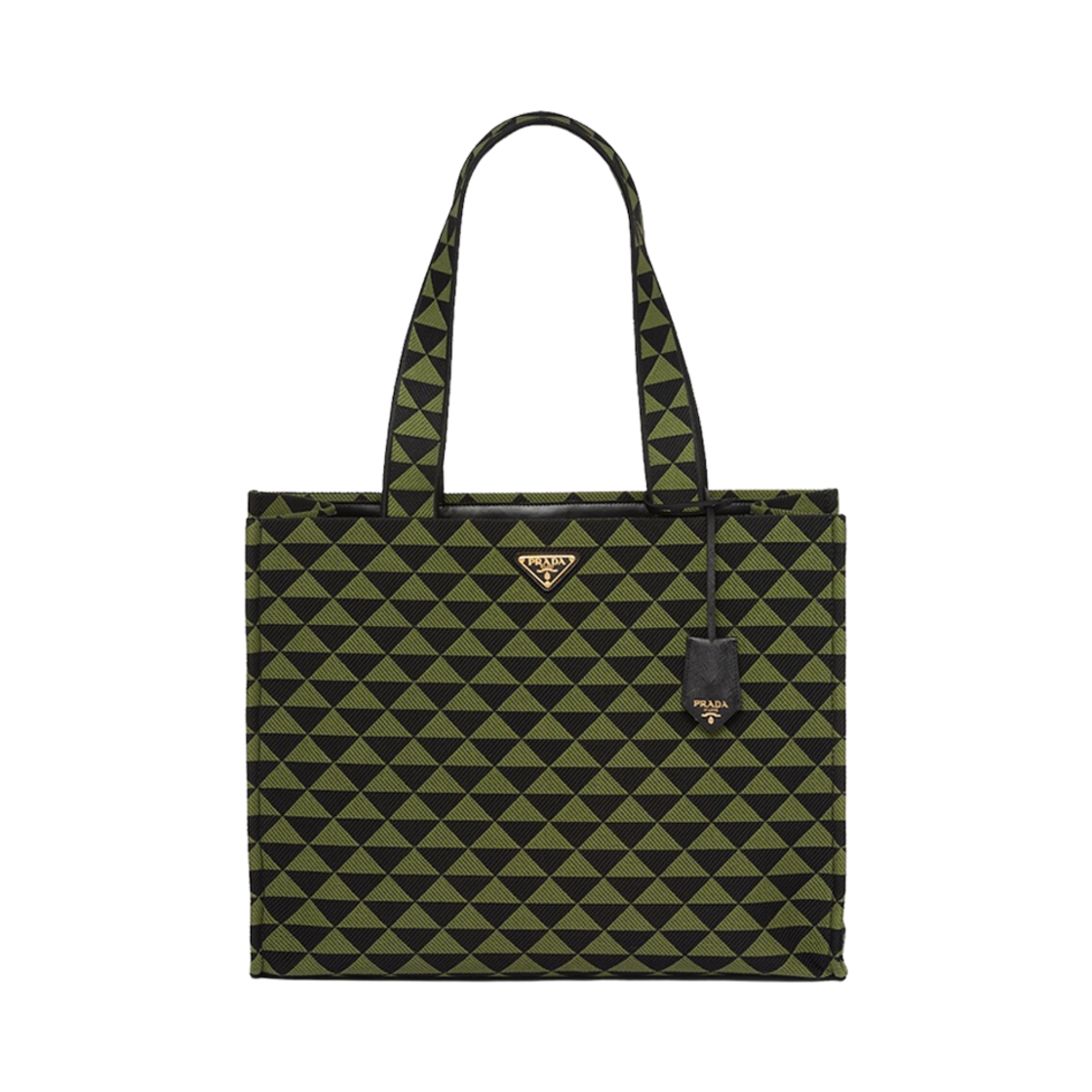 프라다 심볼 백 자수 패브릭 블랙 아이비 그린(Prada Symbole Bag In Embroidered Fabric Black Ivy Green) - 1