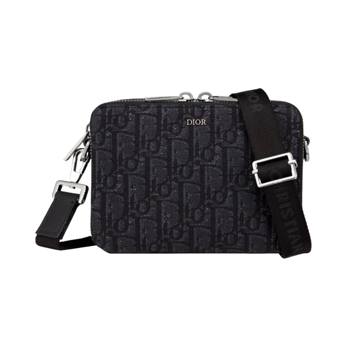 디올 숄더 스트랩 파우치 블랙 디올 오블리크 자카드(Dior Shoulder Strap Pouch Black Dior Oblique Jacquard)