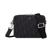 Dior Shoulder Strap Pouch Black Dior Oblique Jacquard
