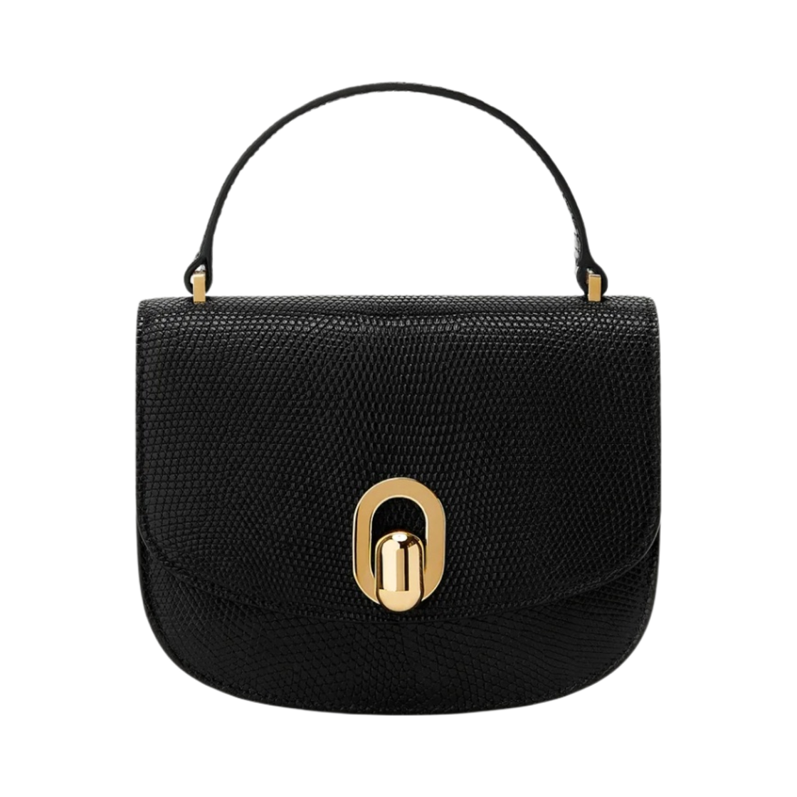사베트 미니 톤도 제뉴인 리자드 카프스킨 블랙(Savette Mini Tondo in Genuine Lizard Calfskin Black)