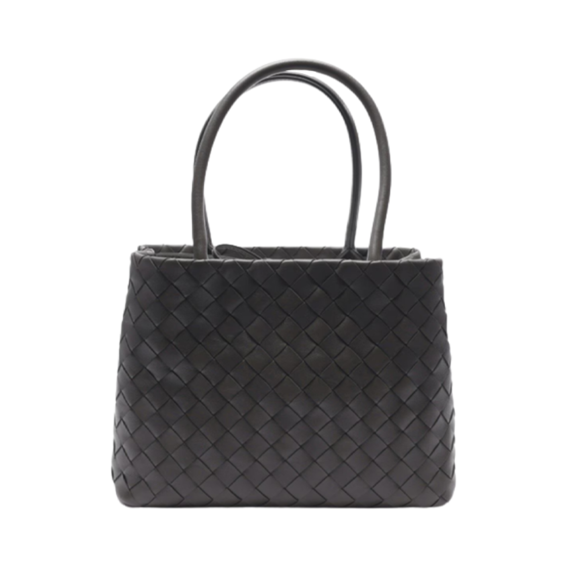 600887VCPP11408 Bottega Veneta Small Intercciato Leather Tote Bag Light Graphite