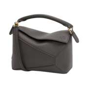 Loewe Mini Puzzle Bag In Soft Grained Calfskin Dark Grey