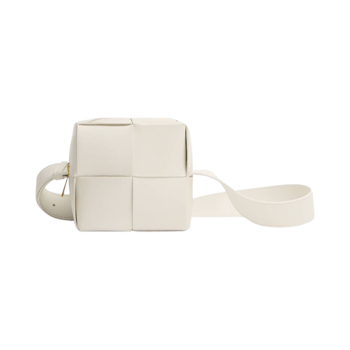 764760VCQC49143 Bottega Veneta Mini Cube Crossbody Bag White