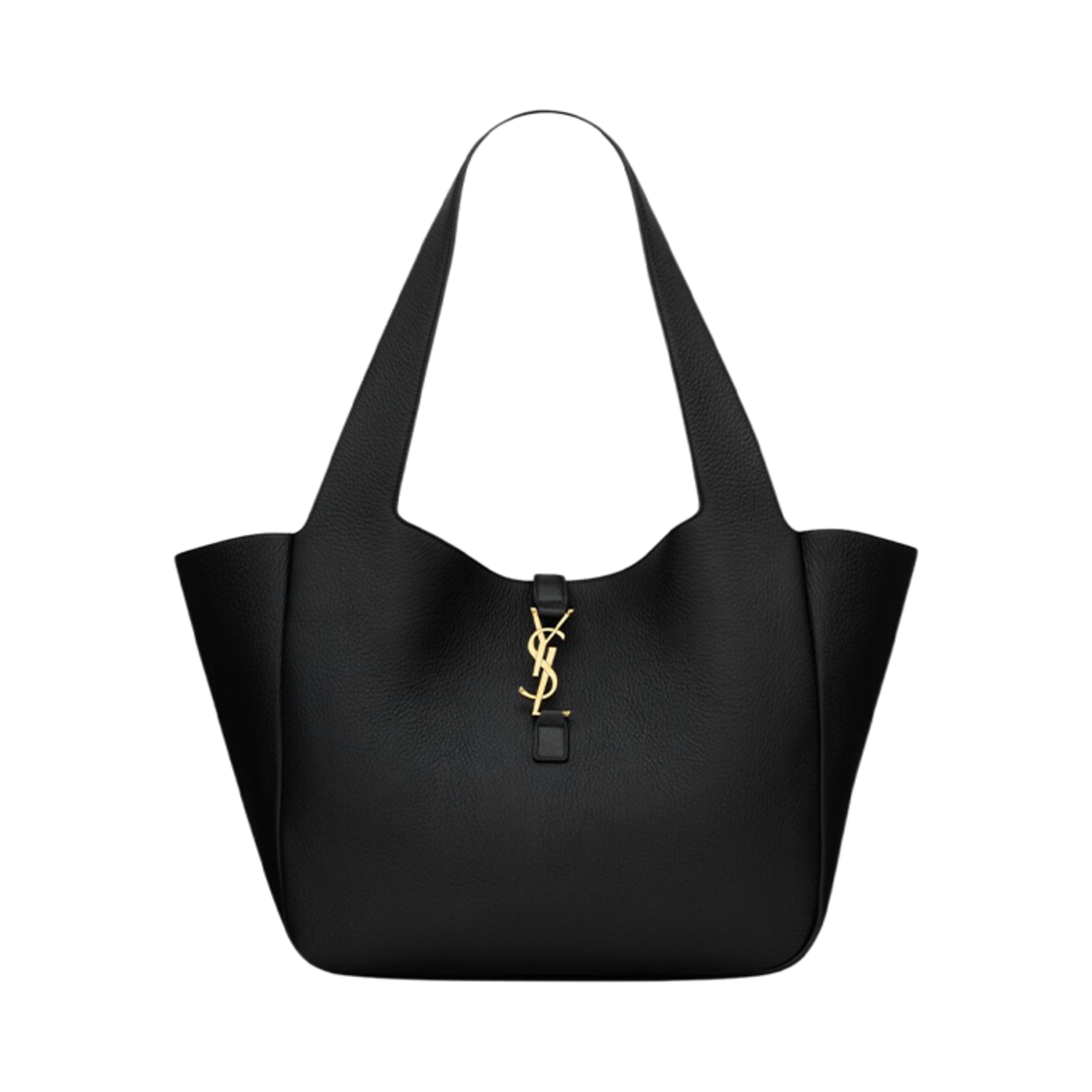 763435-AADUU-1000 Saint Laurent Le 5 A 7 Bea Shoulder Bag in Grained Leather Black