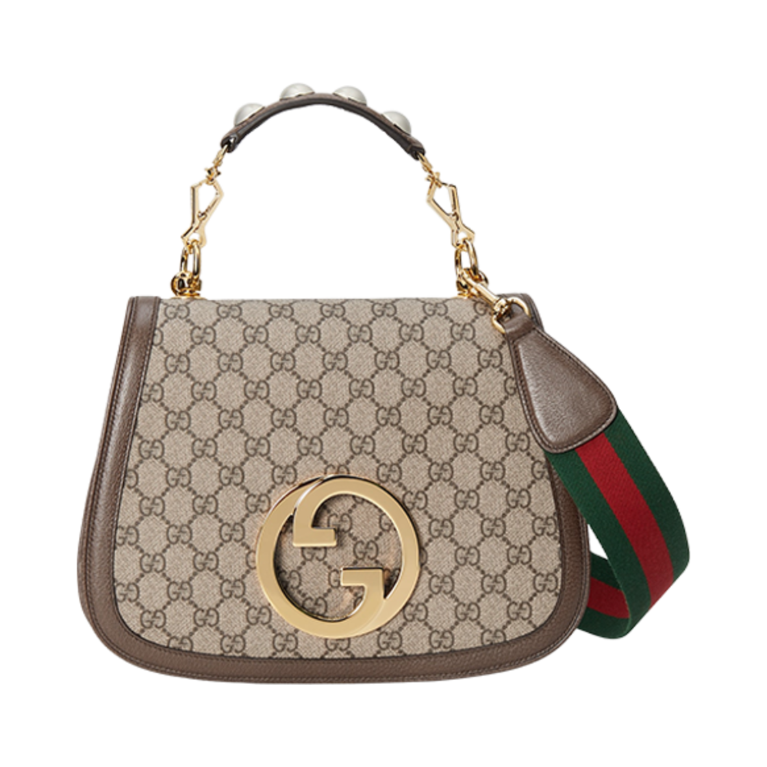 구찌 블론디 미디움 탑 핸들 백 베이지 에보니 GG 슈프림(Gucci Blondie Medium Top Handle Bag Beige Ebony GG Supreme) - 1