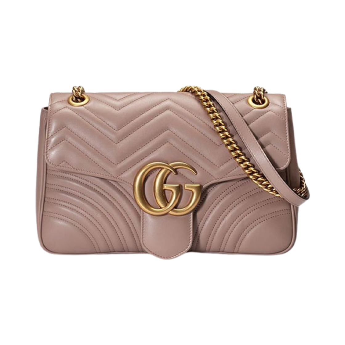 구찌 GG 마몽 마틀라세 미디움 숄더백 더스티 핑크(Gucci GG Marmont Matelasse Medium Shoulder Bag Dusty Pink) - 1