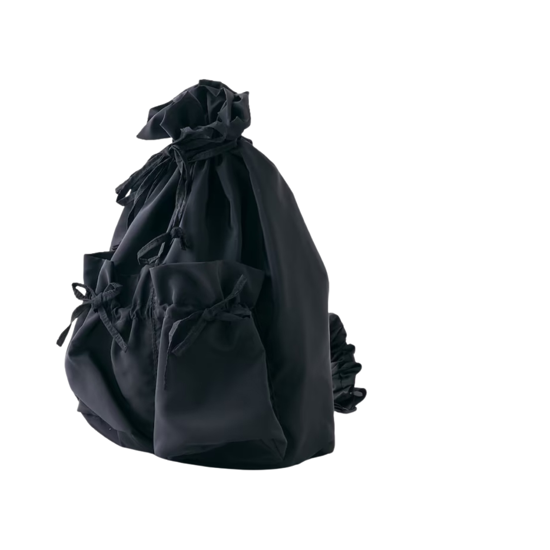 - Freak's Store Gathered One Shoulder Ribbon Bag Black