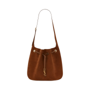 Saint Laurent Paris Vii Medium Hobo Bag in Suede Cinnamon and Caramel