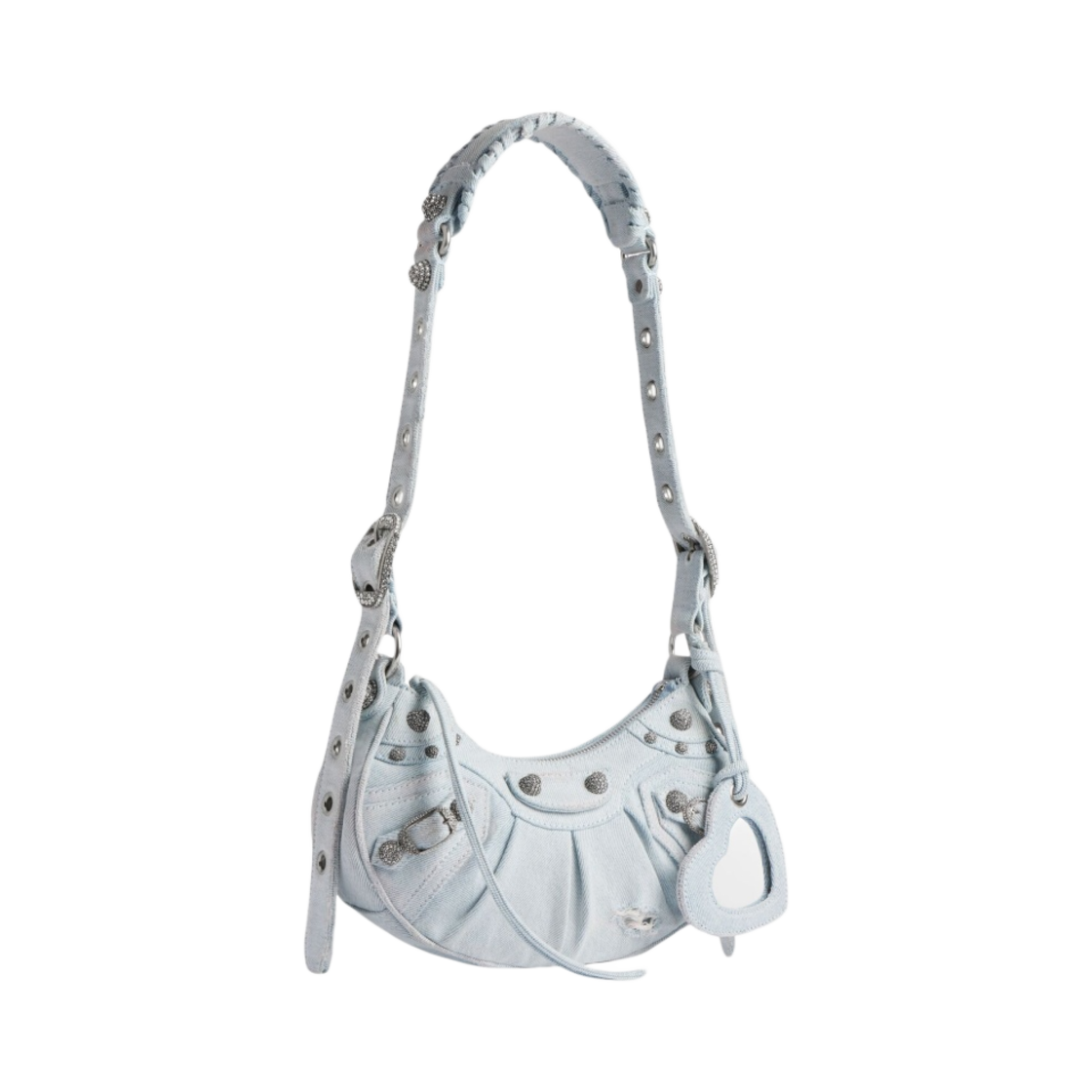 발렌시아가 르 카골 XS 숄더백 데님 라인스톤 라이트 블루(Balenciaga Le Cagole XS Shoulder Bag Denim with Rhinestones Light Blue) - 2