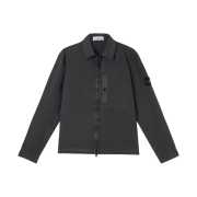 Stone Island 1200032 Brushed Organic Cotton Canvas Old Effect Overshirt Charcoal Grey - 25SS