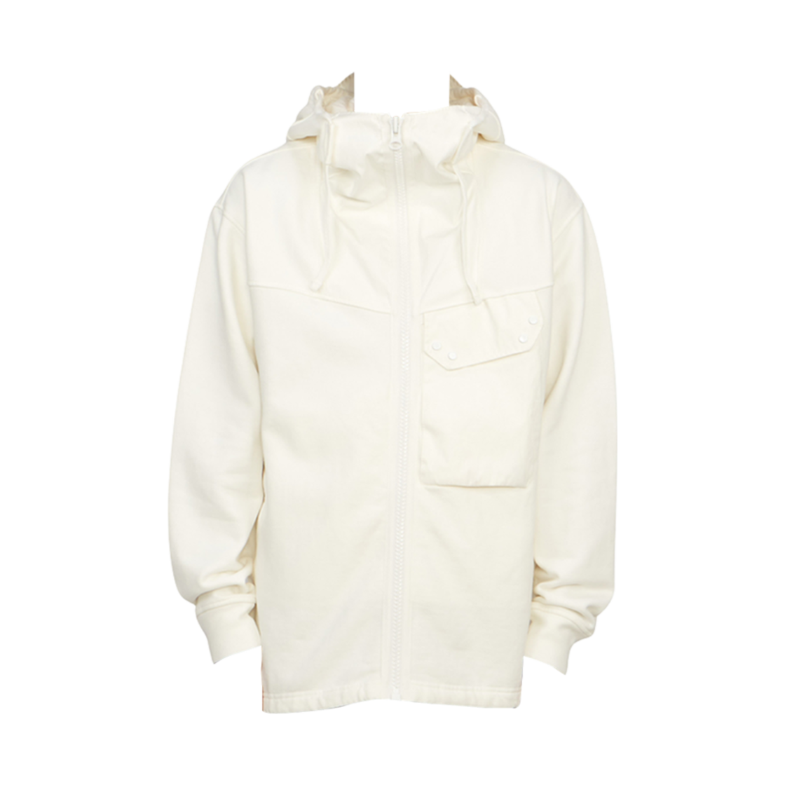 텐씨 기모 로고 패치 집업 탑 자켓 화이트(Ten C Kimono Logo Patch Zip-Up Top Jacket White)