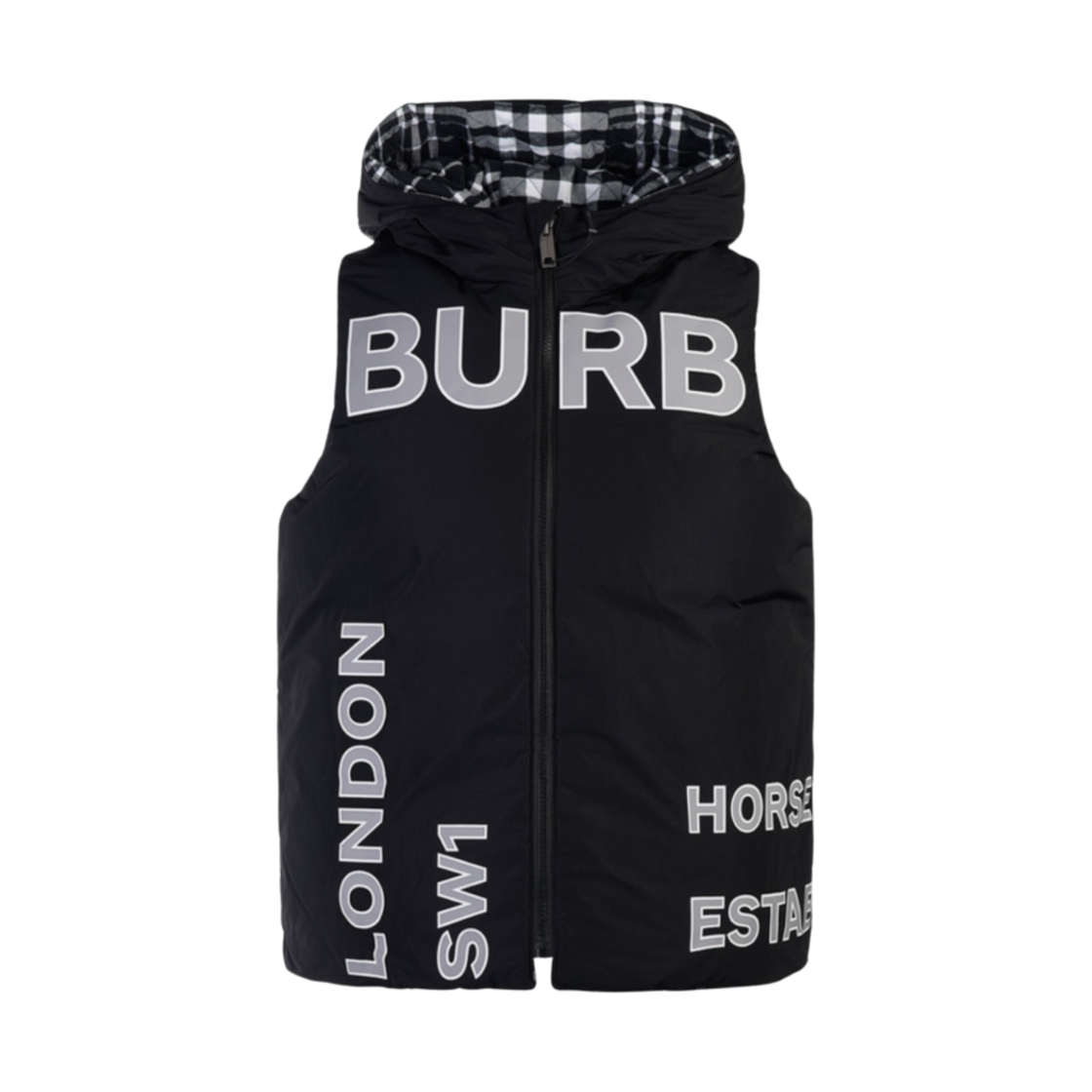 8053693 (Kids) Burberry Hooded Padded Vest Black