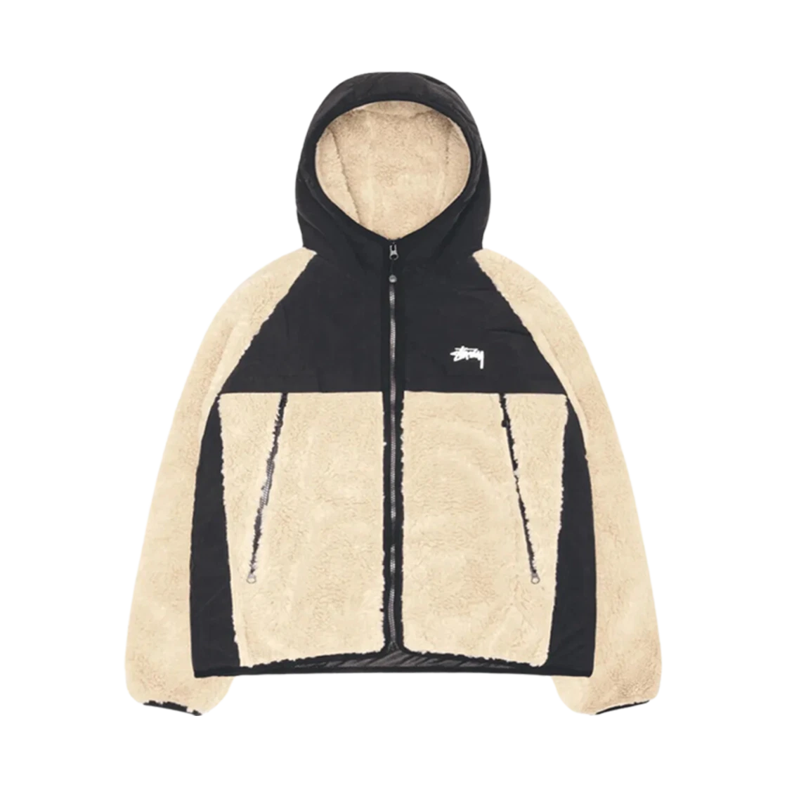 Stussy Stussy Sherpa Paneled Hooded Jacket Beige · S