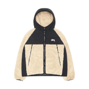 Stussy Sherpa Paneled Hooded Jacket Beige