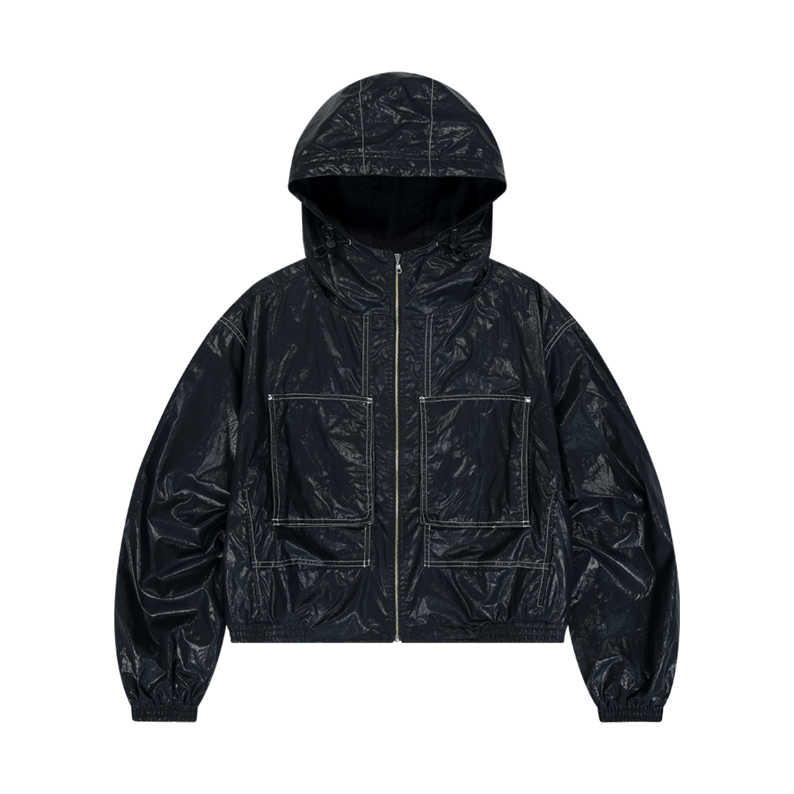 오프그리드 코튼 크롭 후드 자켓 블랙(OFFGRID Unisex Cotton Crop Hood Jacket Black)