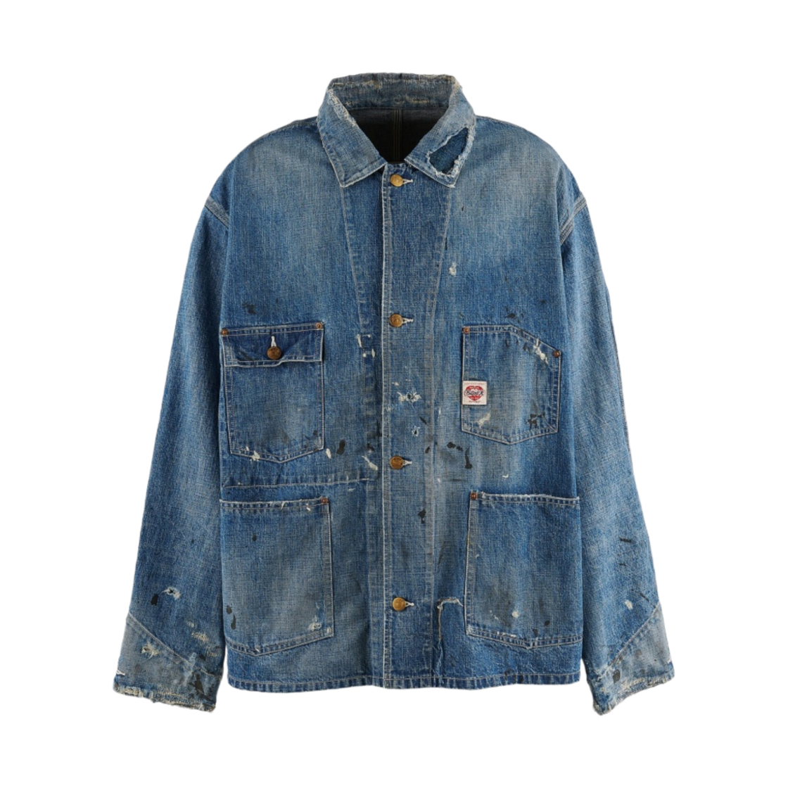 YS8-0000-059 Saint Mxxxxxx Coverall Heart Tag Blue - 24SS