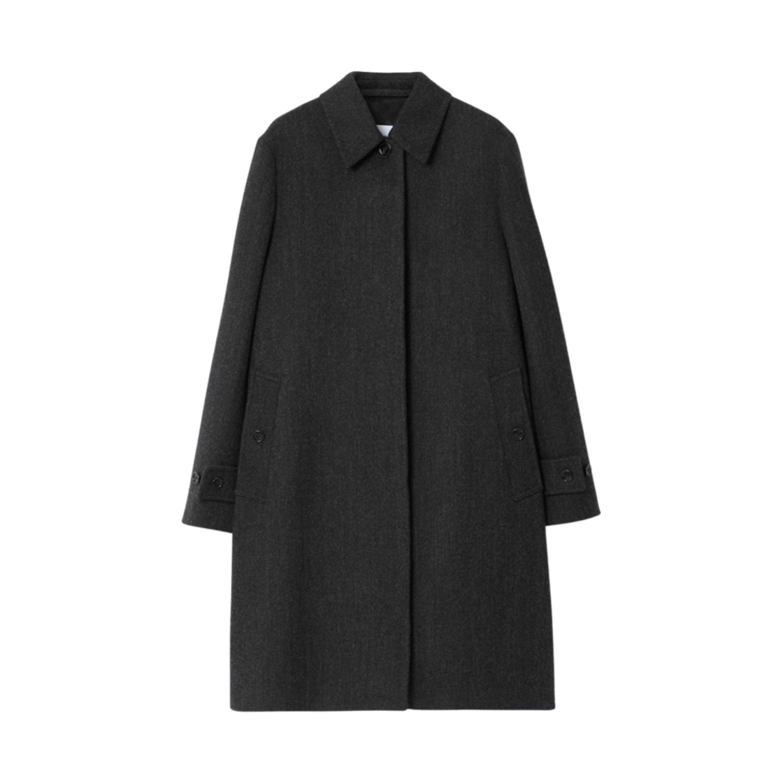 8072683 (W) Burberry Wool Blend Car Coat Charcoal - 대표 이미지 #1