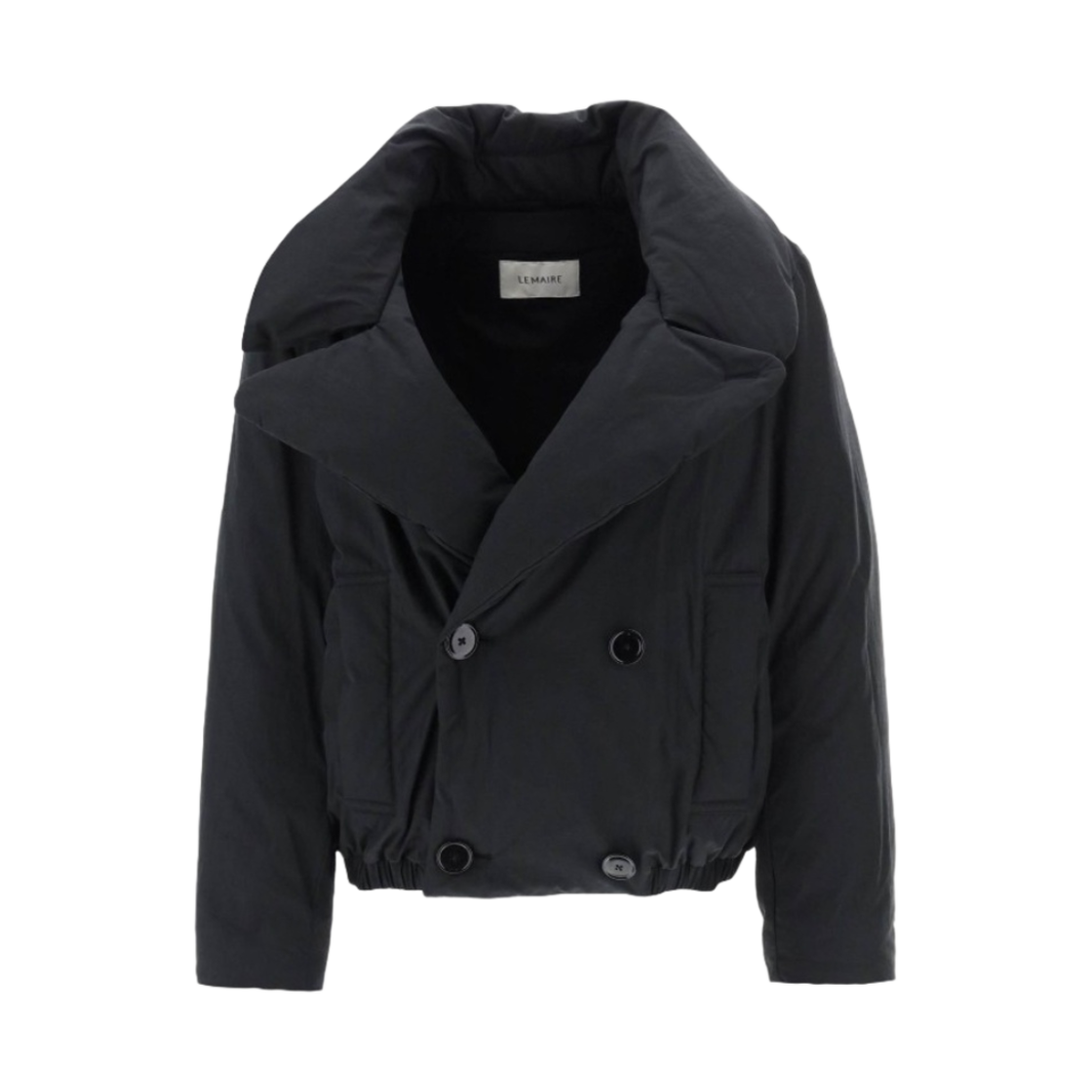 (W) 르메르 다운 퍼퍼 카반 코트 제트 블랙((W) Lemaire Down Puffer Caban Coat Jet Black)