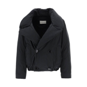 (W) Lemaire Down Puffer Caban Coat Jet Black