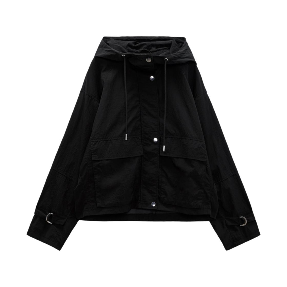 (W) 자라 하이테크 패브릭 자켓 블랙((W) Zara Short Technical Fabric Jacket Black) - 1