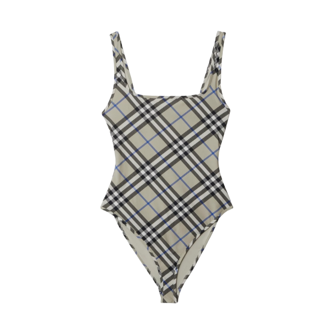 8090469 (W) Burberry Check Swimsuit Lichen