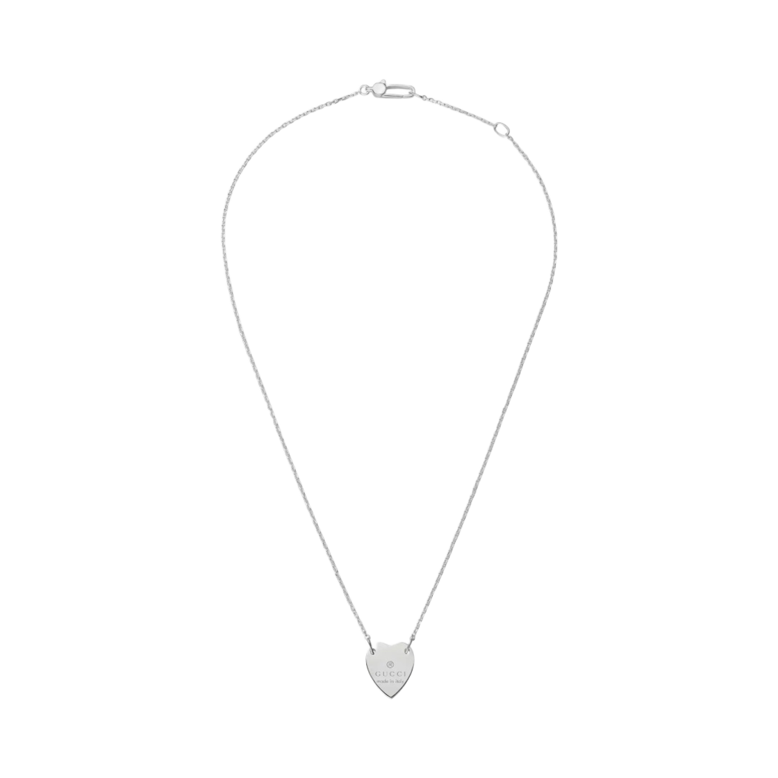 구찌 트레이드마크 하트 펜던트 네클리스 실버(Gucci Trademark Heart Pendant Necklace Silver)