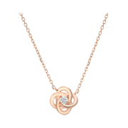 Miko Women Rose 0.1 Carat Diamond Necklace Pink Gold