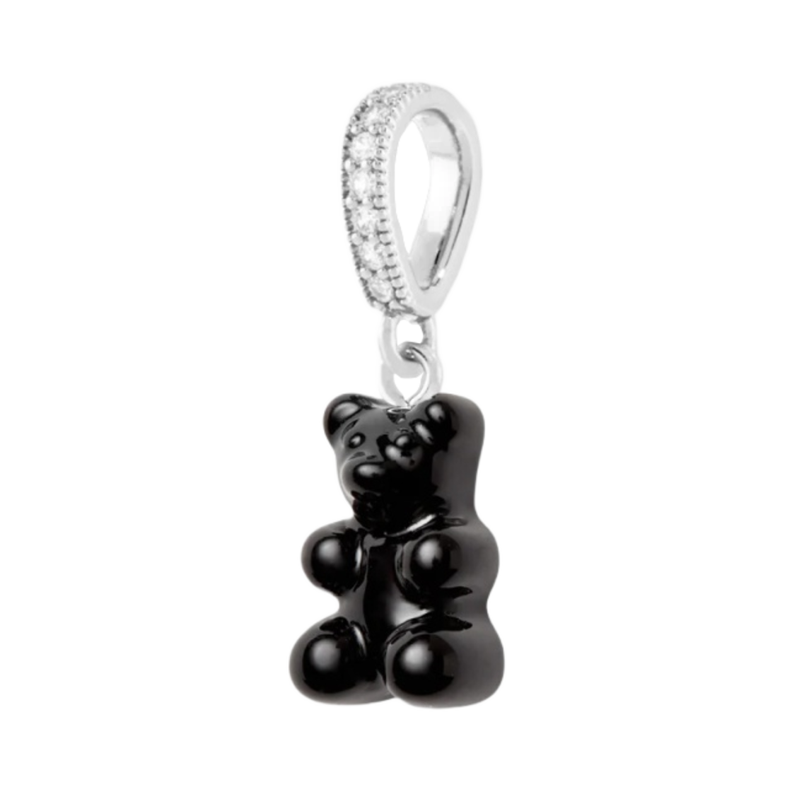 크리스탈 헤이즈 노스텔지아 베어 파베 커넥터 실버 블랙(Crystal Haze Nostalgia Bear with Pave Connector Silver Black)