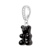Crystal Haze Nostalgia Bear with Pave Connector Silver Black