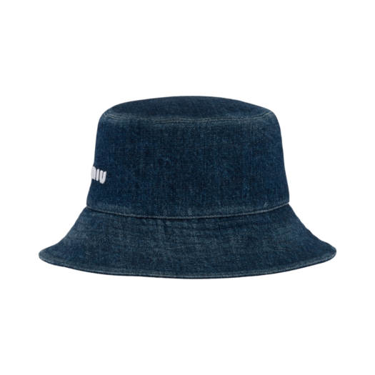 (W) Miu Miu Denim Bucket Hat Blue White