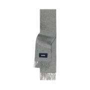 Jacquemus Lecharpe Fringe Logo Patch Scarf Light Grey