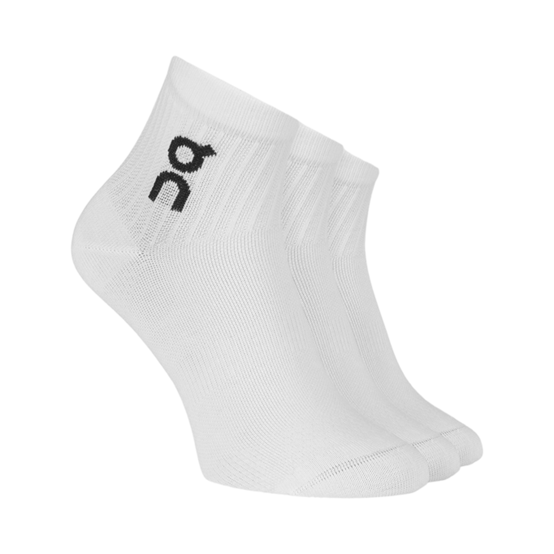 온 러닝 로고 미드 삭스 화이트 (3개입)(On Running Logo Mid Socks White (3 Pack))