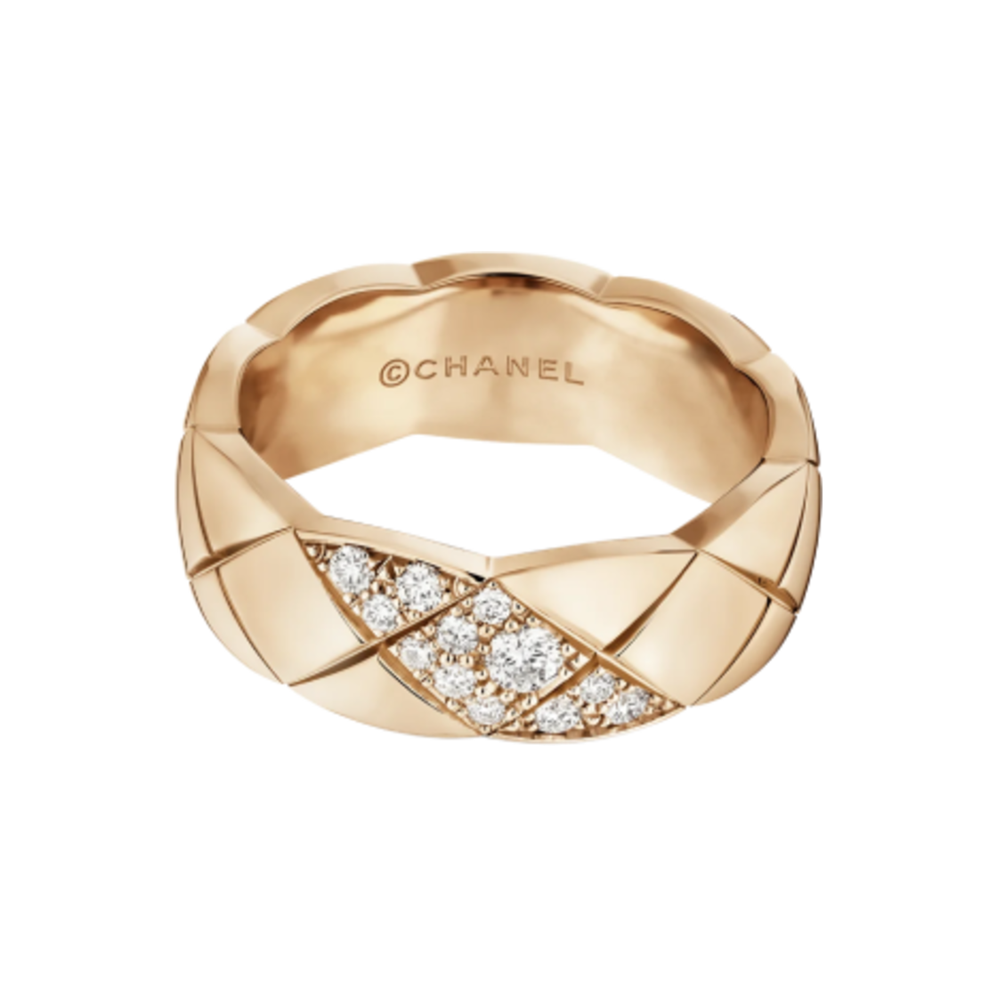 샤넬 코코 크러쉬 링 퀼티드 모티프 스몰 & 18K 베이지 골드 다이아몬드(Chanel Coco Crush Ring Quilted Motif Small & 18K Beige Gold Diamonds) - 2