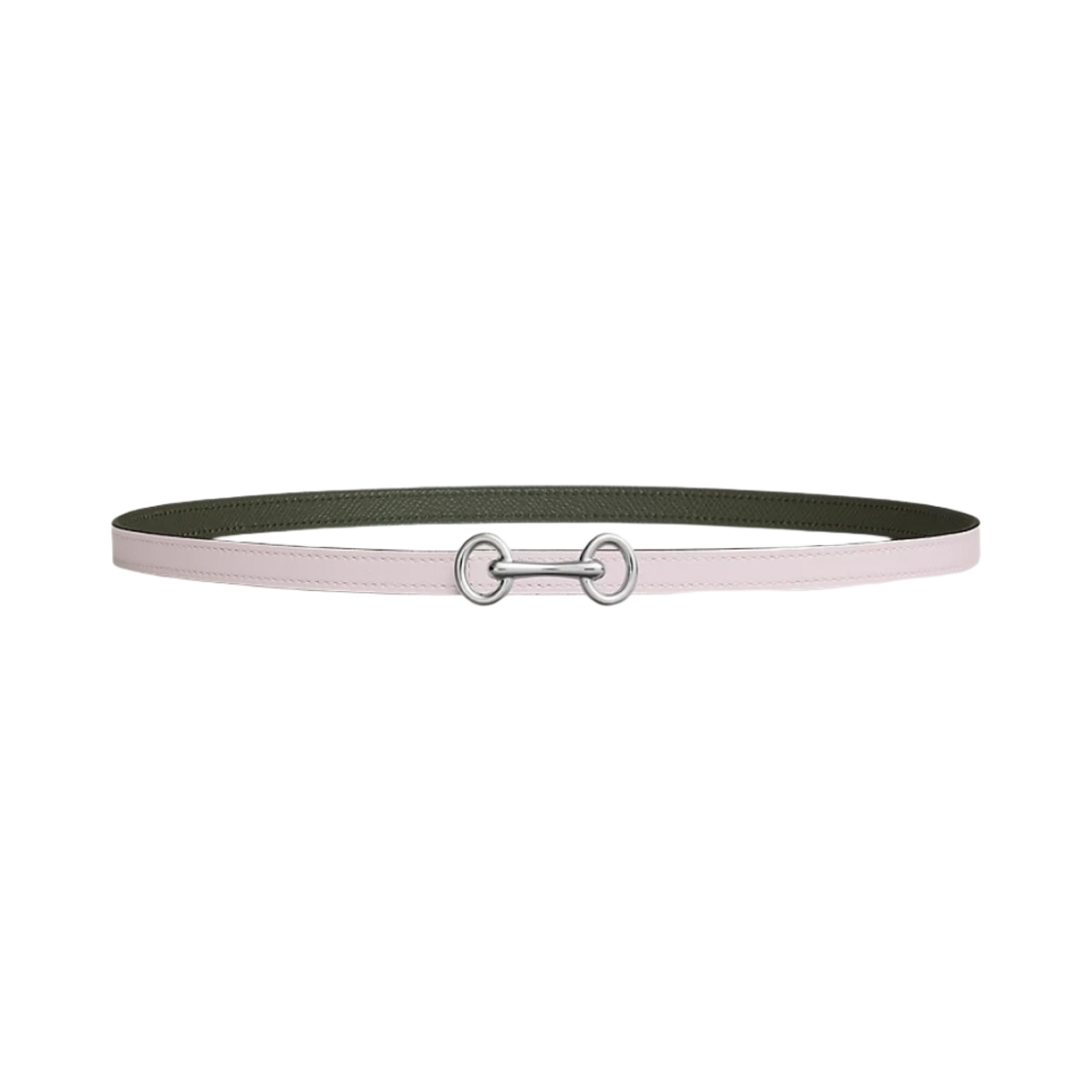 (W) 에르메스 헤리티지 벨트 버클 & 리버서블 가죽 스트랩 13mm & 실버 모브 빨 베르 드 그리((W) Hermes Heritage Belt Buckle & Reversible Leather Strap 13mm & Silver Mauve Pale Vert De Gris) - 1