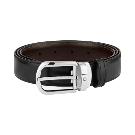몽블랑 홀스슈 버클 30mm 리버시블 레더 벨트 블랙 브라운