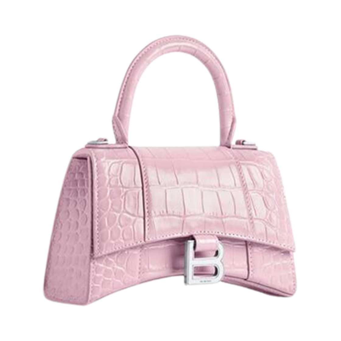 발렌시아가 아워글래스 XS 핸드백 크로커다일 엠보스 핑크(Balenciaga Hourglass XS Handbag Crocodile Embossed Pink) - 2