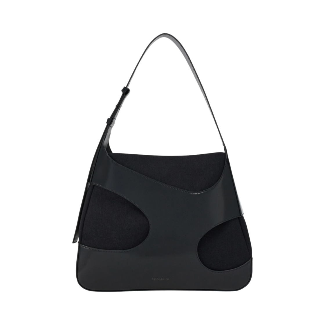 페라가모 라지 숄더백 컷아웃 디테일링 블랙(Ferragamo Large Shoulder Bag with Cut-Out Detailing Black) - 1