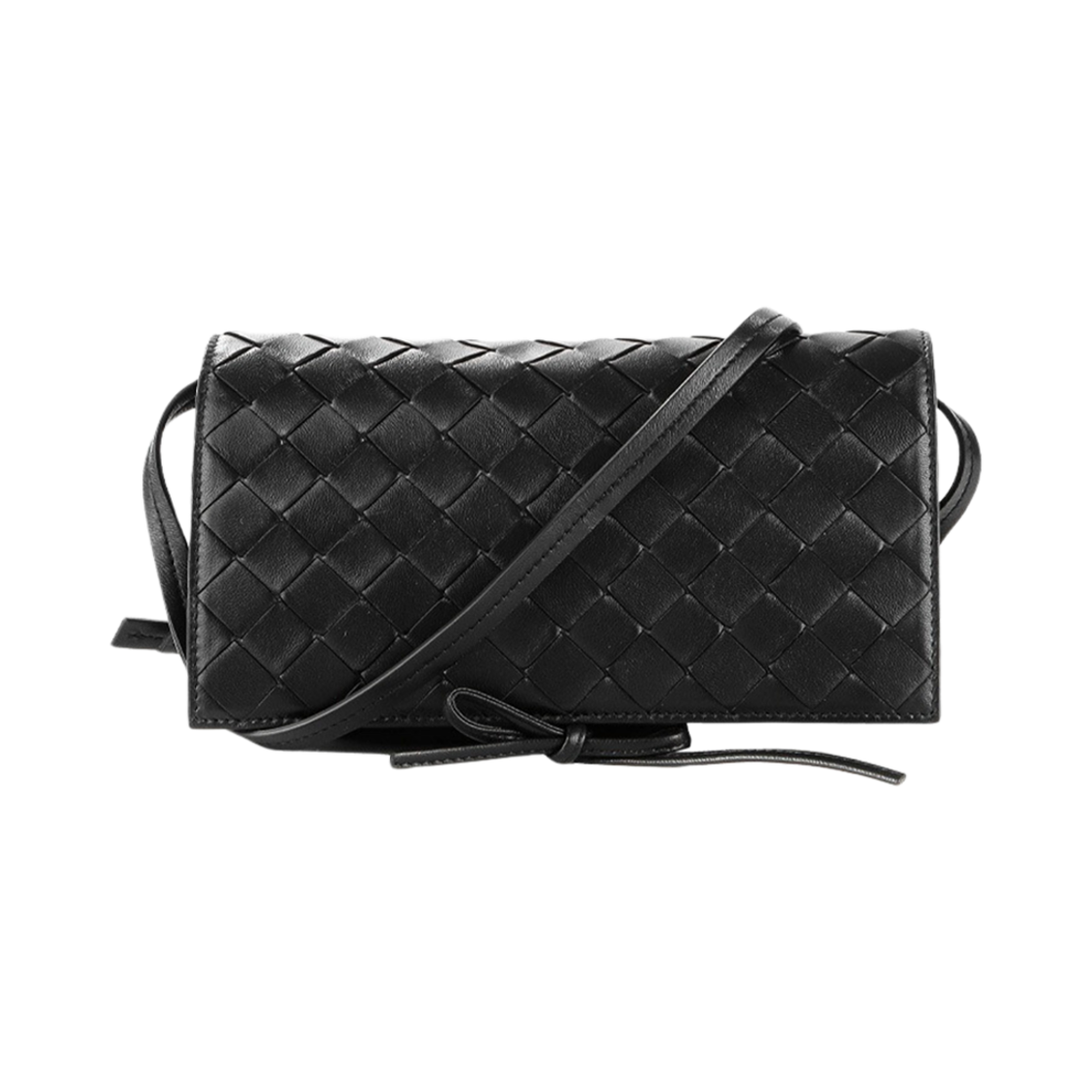 630547VCPP38803 Bottega Veneta Woven Leather Shoulder Bag Black