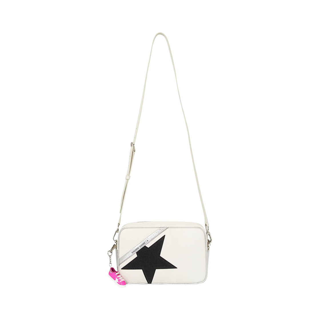 GWA00101-A000208-10250 Golden Goose Hammered Leather Star Crossbody Bag White