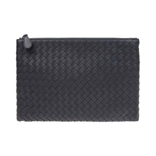 Bottega Veneta Biletto Intrecciato Clutch Navy