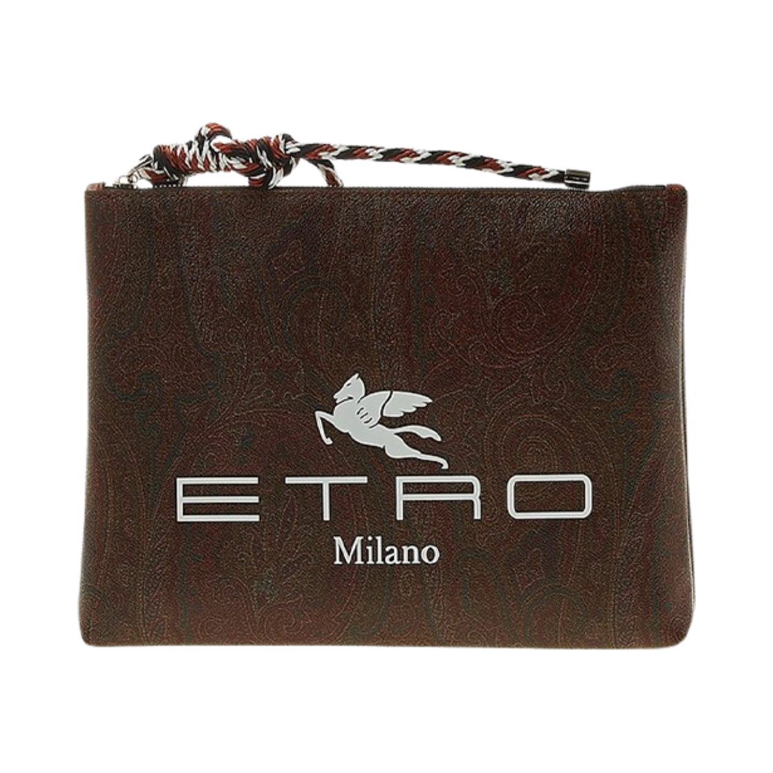 1E5797039600 Etro Paisley Clutch Brown White