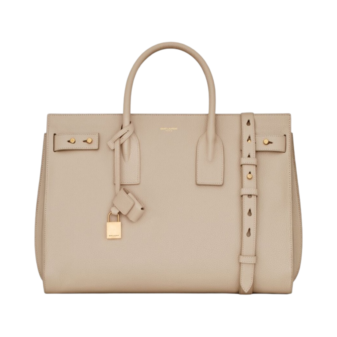 생로랑 그레인드 레더 삭 드 주르 서플 미디움 씨 솔트(Saint Laurent Sac de Jour Supple Medium in Grained Leather Sea Salt) - 1