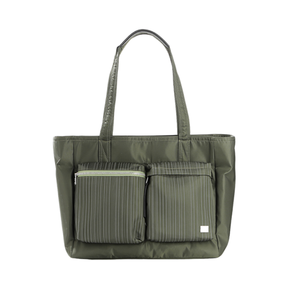 M1A-8028-PLASER-36 Paul Smith Recycled Nylon with Cow Leather Trim Tote Bag Green