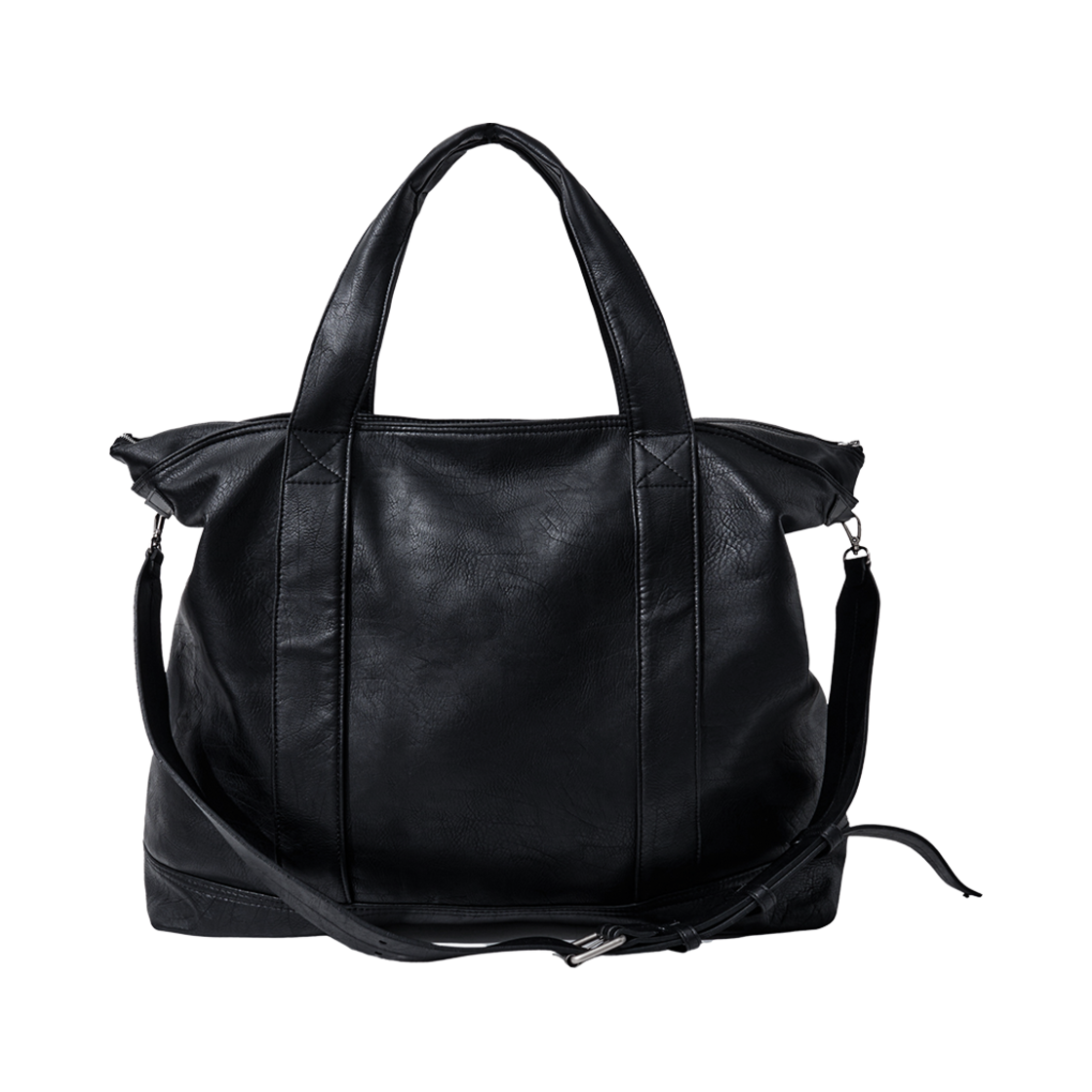 WA231 Haleine Faux Leather Earth Bag Black - 대표 이미지 #1