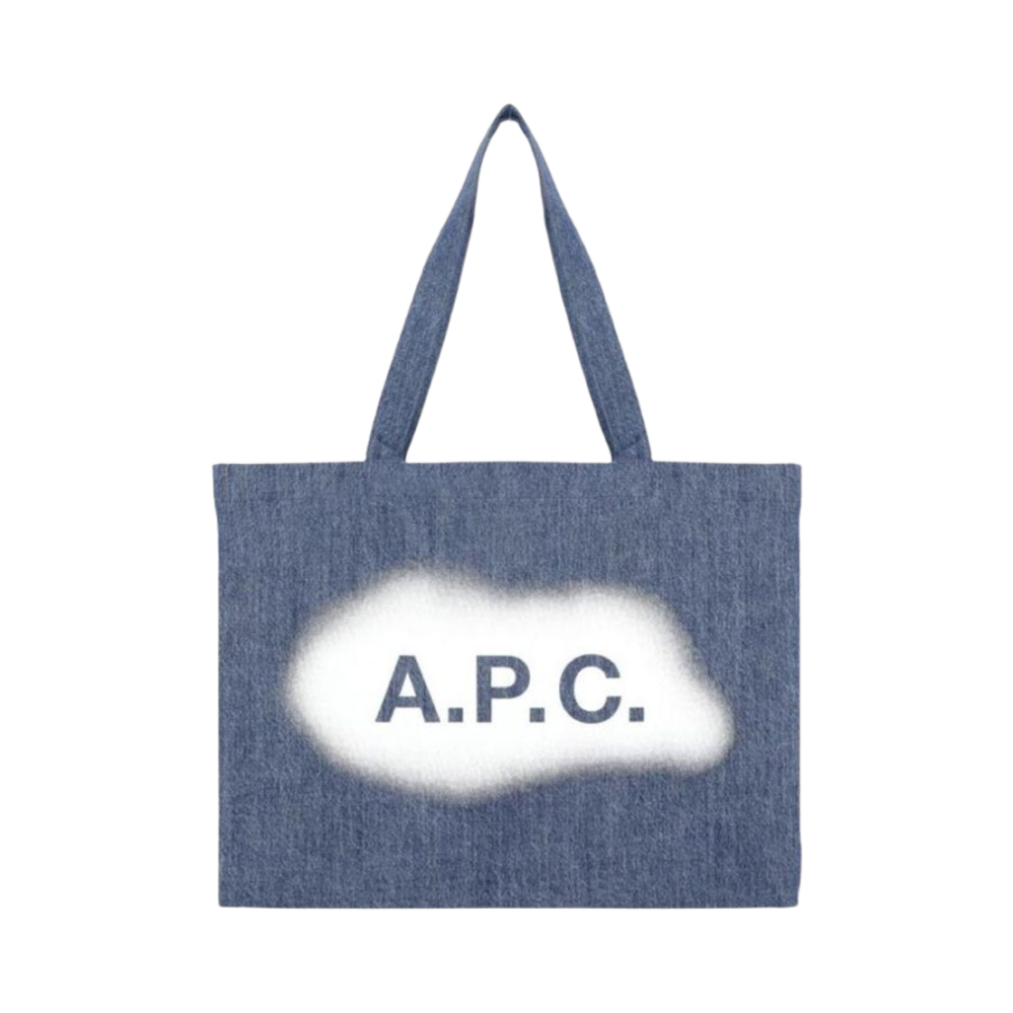 COGEK-M61443-IAL A.P.C. Spray Logo Diane Tote Bag Washed Indigo