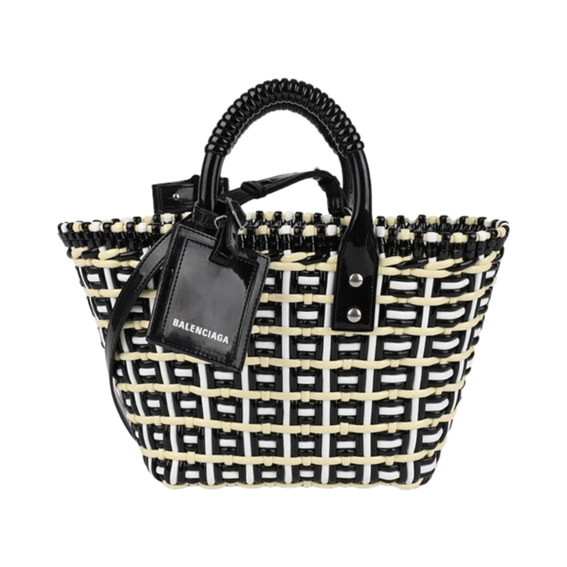 671342210DC7460 Balenciaga Bistro XS Strap Basket Pale Yellow White