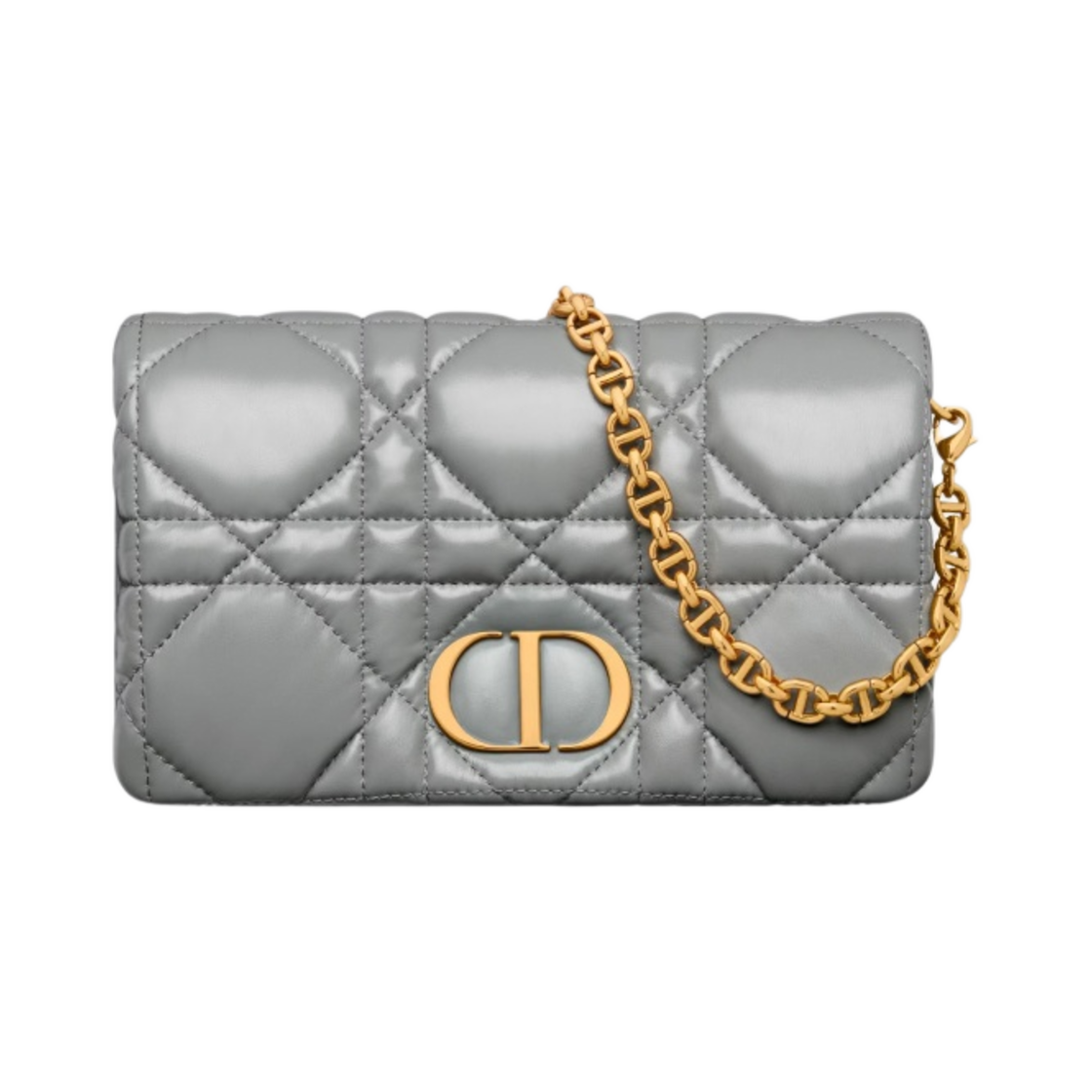 디올 카로 매크로까나쥬 미니백 그레이 스톤 퀼티드 매크로까나쥬 카프스킨(Dior Caro Macrocannage Mini Bag Gray Stone Quilted Macrocannage Calfskin) - 1