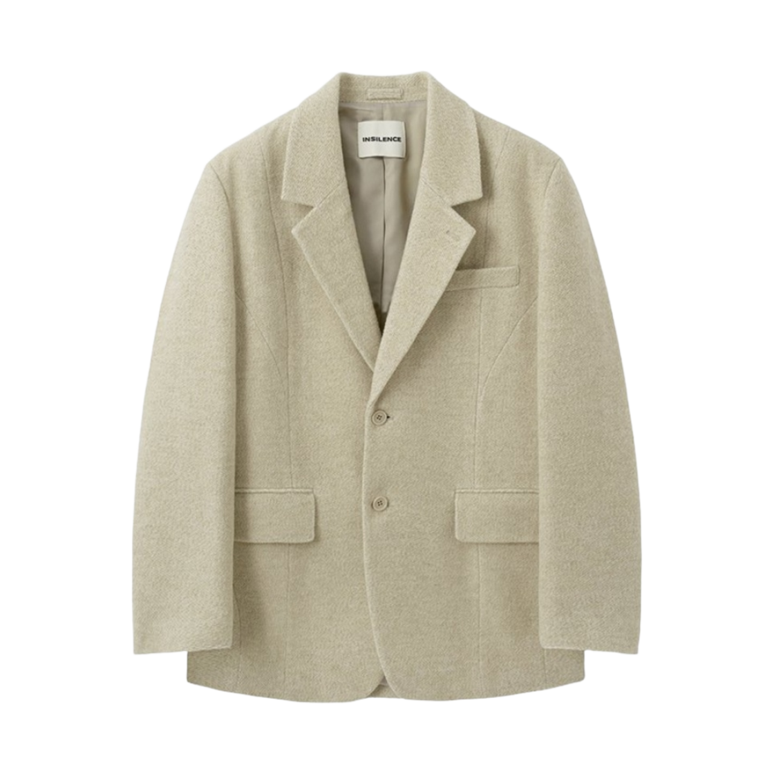 인사일런스 홈스펀 울 실루엣 블레이저 베이지(Insilence Homespun Wool Silhouette Blazer Beige)