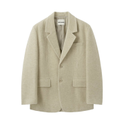 Insilence Homespun Wool Silhouette Blazer Beige