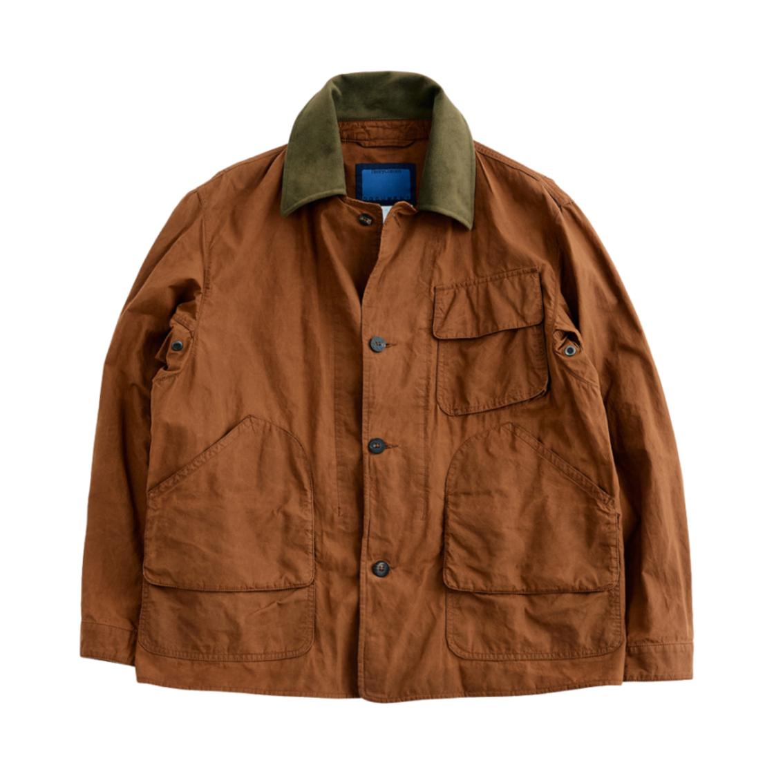 AZJAM25330BRX Henry Cotton's x Document Fly Fishing Club Waxed British Cotton Fishing Jacket Brown